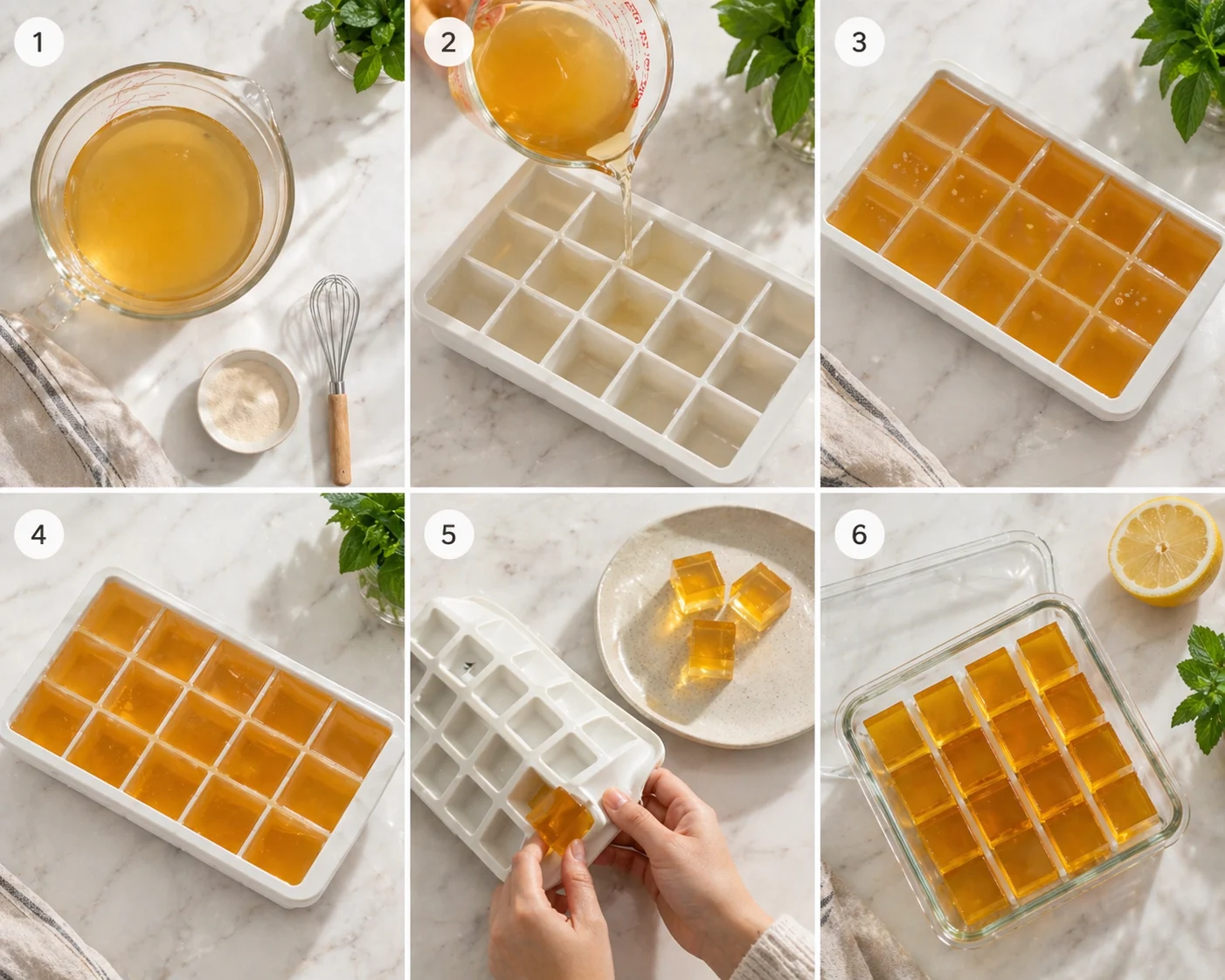 How to make the ice gelatin trick recipe — 6 step-by-step photos from blooming to storing