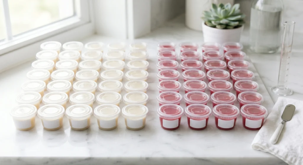 Bariatric gelatin recipe portions in 2 oz cups — sugar-free, high-protein, post-bariatric surgery safe